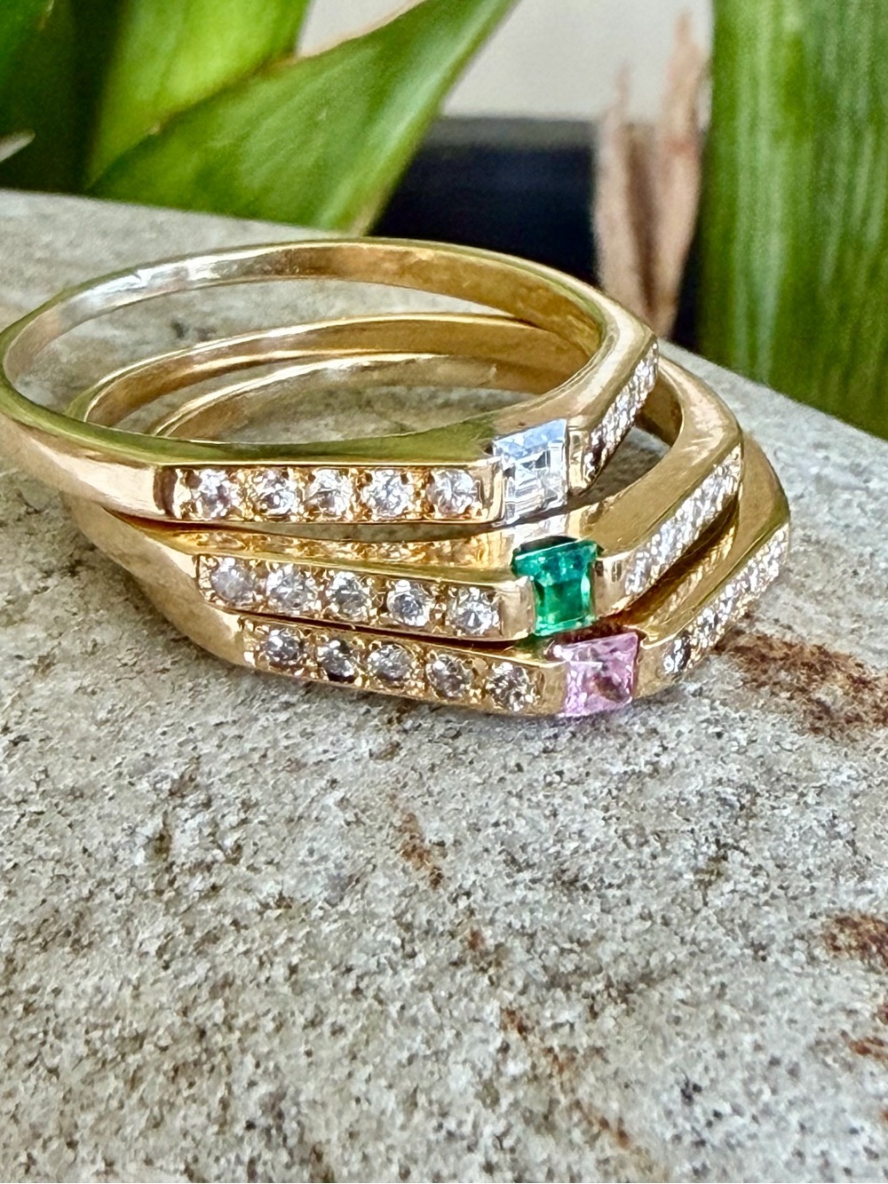 18 karat gold, stacking rings